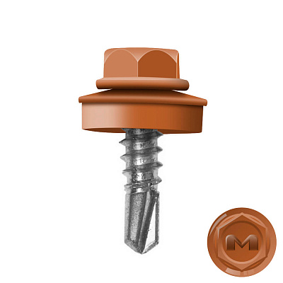 Саморез кровельный DAXMER по металлу RAL8023 Золотое дерево 5,5 19мм