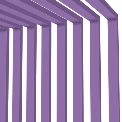 Декоративная рейка металлическая RAL4005 Сиреневый на стенах и потолке в сборе