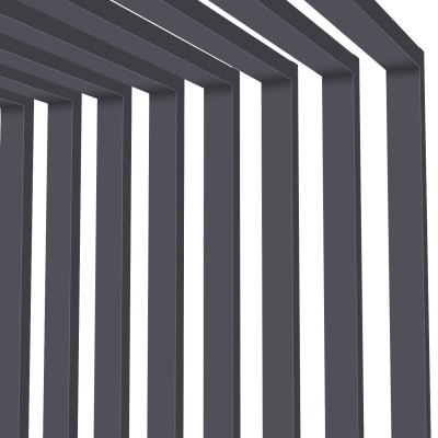 Декоративные рейки металлические RAL7024/7024 Серый Графит на стенах и потолке в сборе