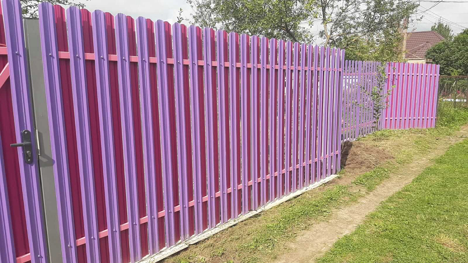 Евроштакетник ЭКО-М 43м RAL4005 Сиреневый, RAL4006 Пурпурный Полиэстер